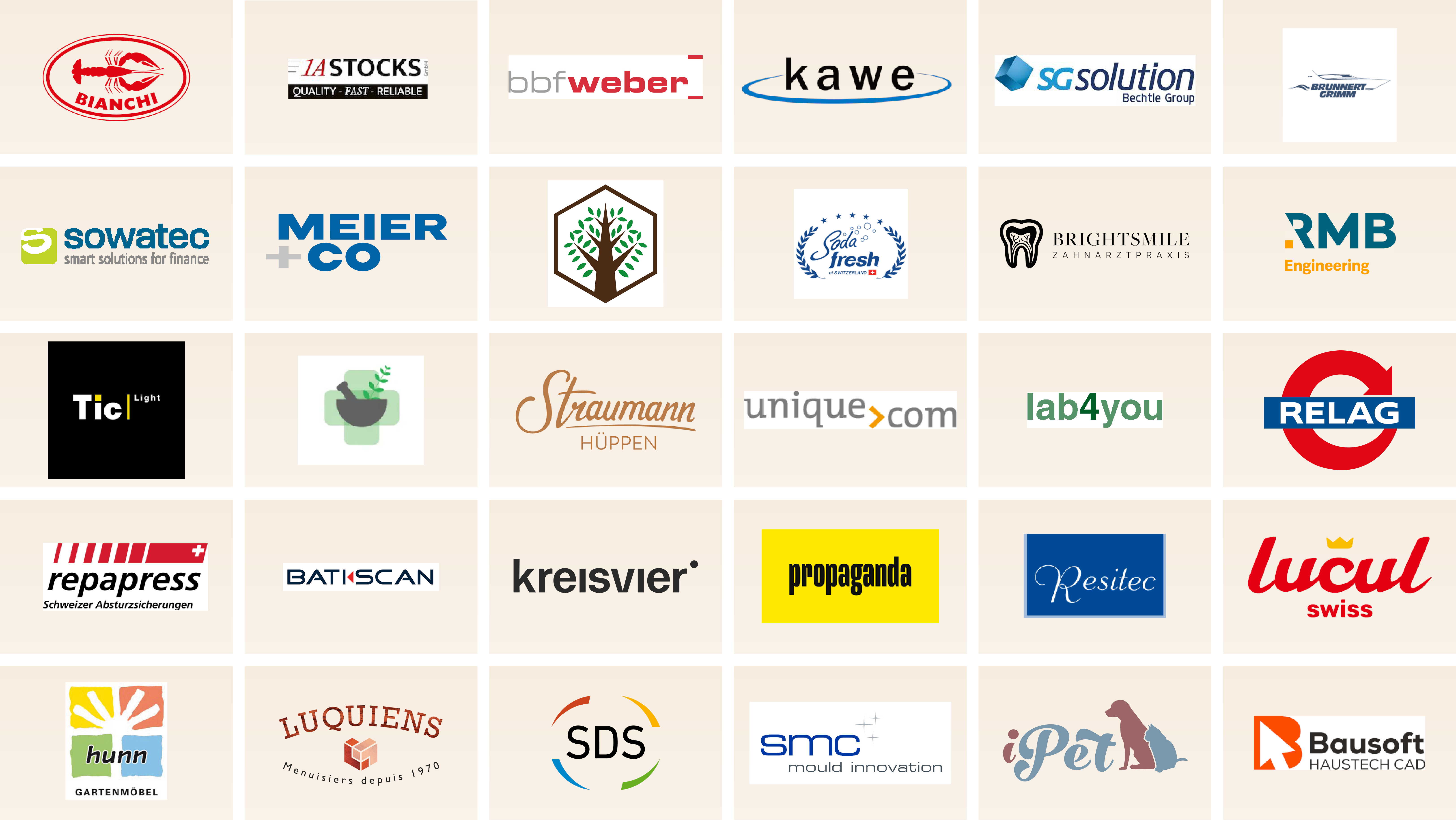 Referenzen der Unternehmen in Form von Logos